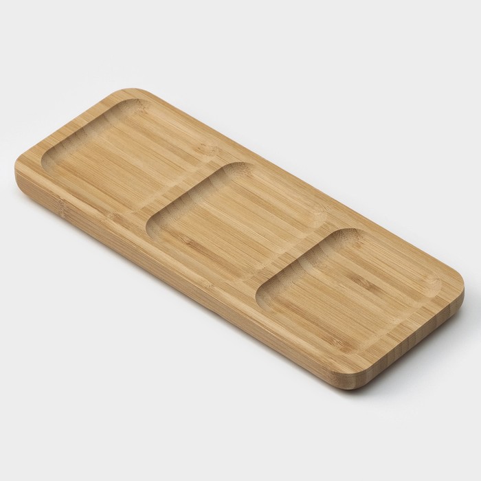 Менажница BellaTenero Striata, 3 секции, 25×9.5 см, бежевая - Фото 1