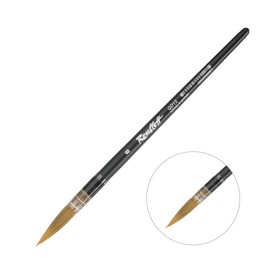 Кисть для акварели из смеси колонка и синтетики, круглая Roubloff серия QD15 №8, короткая ручка, плёночная оболочка