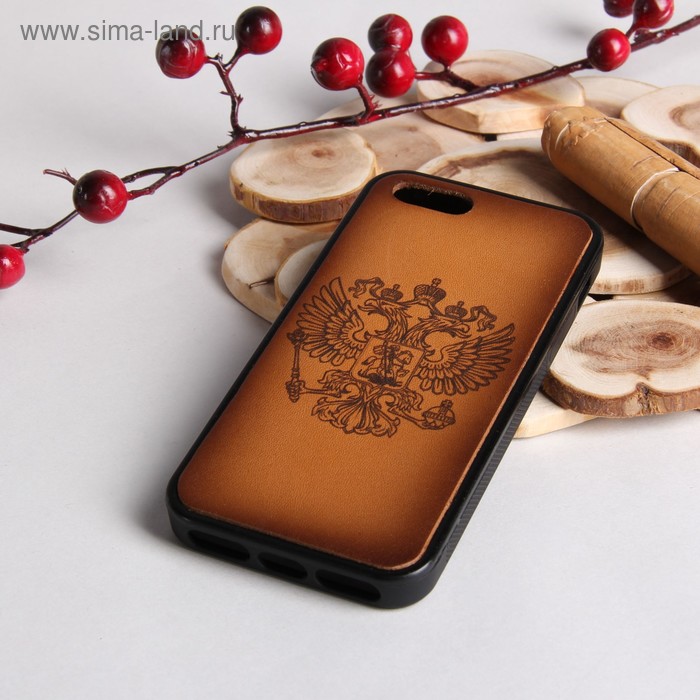 Чехол для телефона «Герб РФ», на iPhone 5/5S, цвет коричневый - Фото 1