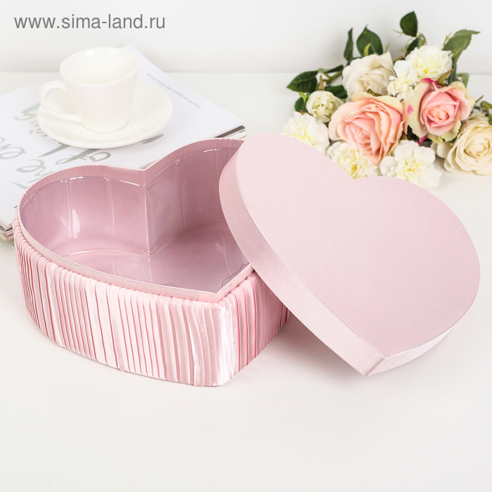 Коробка подарочная в форме сердца, розовый, 25,5 х 23 х 12 см - Фото 1