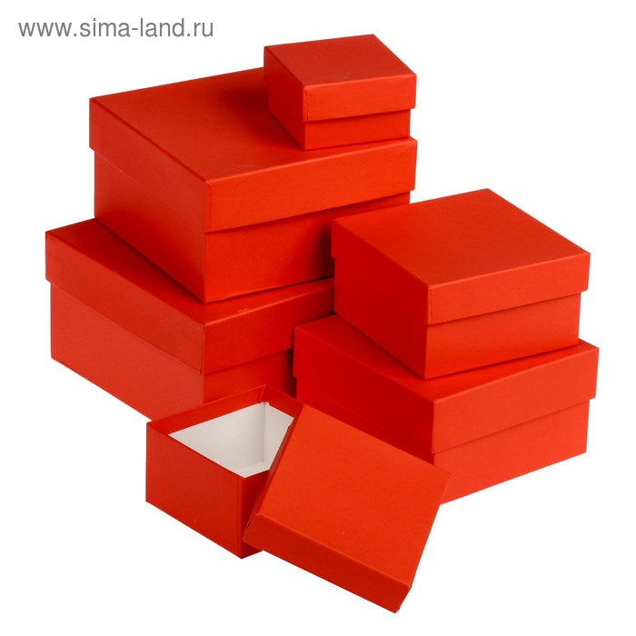 Набор коробок 6в1 "Лампоне", однотонные, 17,5 х 17,5 х 9,5 - 7,3 х 7,3 х 4,5 см - Фото 1
