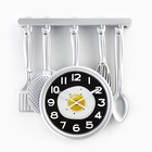 Часы настенные, серия: Кухня, "Кухонная утварь", 32 х 34 см, серебро - фото 8379687