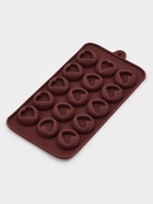 Форма для конфет и шоколада Доляна «Сердце», силикон, 23.2×12×1 см, 15 ячеек (d=3.3 см), коричневая - Фото 2