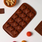 Форма для шоколада Доляна «Сердца», силикон, 21,5×10,5×1,8 см, 15 ячеек (3×3 см), цвет коричневый - Фото 2