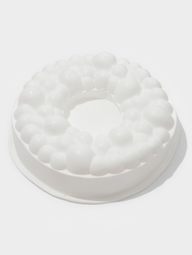 Форма для муссовых десертов и выпечки Доляна «Морская пена», силикон, 24×8 см, белая