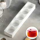 Форма силиконовая для муссовых десертов и выпечки Доляна «Круг», 39×8×4,7 см, 5 ячеек, d=7,2 см, цвет белый - фото 974831