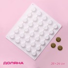 Форма для шоколада Доляна «Круг. Риб», силикон, 28×24,3×2 см, 30 ячеек (d=3,3 см), цвет белый - фото 298014640
