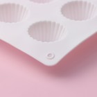 Форма для шоколада Доляна «Круг. Риб», силикон, 28×24,3×2 см, 30 ячеек (d=3,3 см), цвет белый - Фото 3
