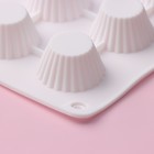 Форма для конфет и шоколада Доляна «Круг. Риб», силикон, 28×24.3×2 см, 30 ячеек (d=3.3 см), белая - Фото 4