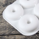 Форма для муссовых десертов и выпечки Доляна «Пончик», 28,5×19 см, 6 ячеек, цвет белый - Фото 2