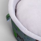 Лежанка "Грэй" круглая с мехом, оксфорд/велсофт/поролон, d= 43 см - Фото 4