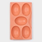 Форма для выпечки Доляна «Яйцо», силикон, 30×17,5 см, 5 ячеек (10×7×3,5 см), цвет МИКС - Фото 3