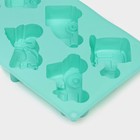 Форма для выпечки Доляна «Транспорт», силикон, 30×17.5 см, 6 ячеек (9×5.5×3.5 см), бирюзовая - Фото 4