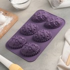 Форма силиконовая для выпечки Доляна «Пасхальные яйца», 27×16.5 см, 6 ячеек (8.8×6 см), цвет МИКС - Фото 1