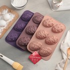 Форма силиконовая для выпечки Доляна «Пасхальные яйца», 27×16.5 см, 6 ячеек (8.8×6 см), цвет МИКС - Фото 4