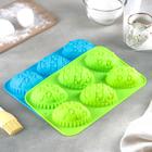 Форма силиконовая для выпечки Доляна «Пасхальные яйца», 27×16.5 см, 6 ячеек (8.8×6 см), цвет МИКС - Фото 5