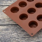 Форма силиконовая для украшений Доляна «Кругляши», 30×17,5 см, 18 ячеек (d=3,5 см), цвет коричневый - Фото 2