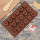 Форма силиконовая для украшений Доляна «Кругляши», 30×17,5 см, 18 ячеек (d=3,5 см), цвет коричневый - Фото 3