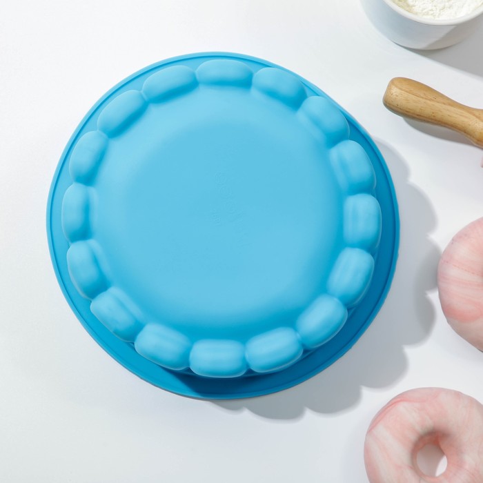 Форма силиконовая для выпечки Доляна «Сокровище», 19,5×6 см (внутренний диаметр 17 см), цвет МИКС - Фото 1