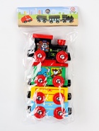 Паровоз магнитный деревянный, 3 вагона - Фото 5