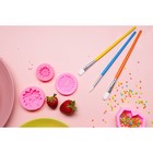 Молд для заливки Доляна «Цветок», силикон, 4.5×4.5×1.4 см, розовый - Фото 6