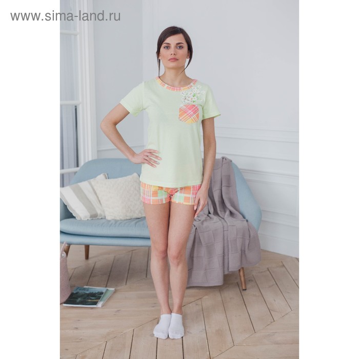 Комплект женский (футболка, шорты) ТК-674 цвет МИКС, р-р 52 - Фото 1