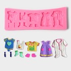 Силиконовый молд «Одежда для ребёночка», 17×6,3 см, цвет МИКС - фото 318066206