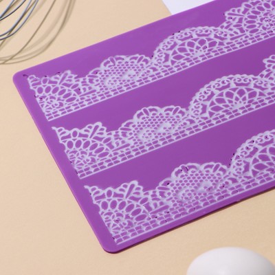 Силиконовый коврик для айсинга Доляна «Волшебство», 3 полосы, 39,1×19,2 см, цвет МИКС