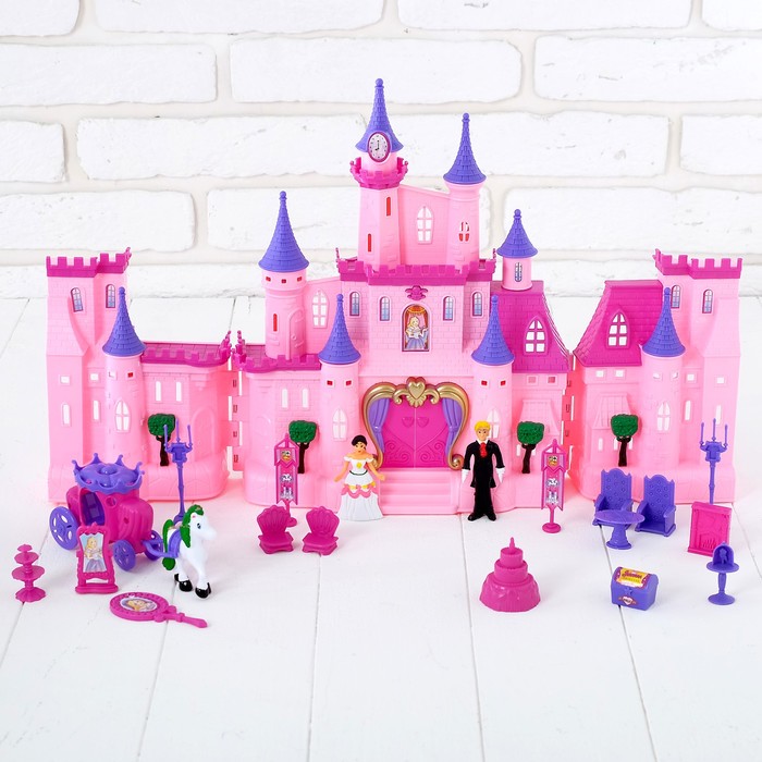 Кукольный замок с фигурками и аксессуарами, свет, звук - фото 1886135088