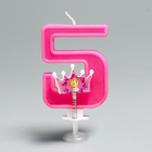 Свеча в торт цифра Дисней "5", Принцессы - Фото 1