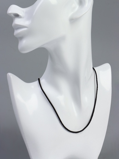 Шнурок нейлоновый d=1.5 мм, 43 см + удлинитель, чёрный