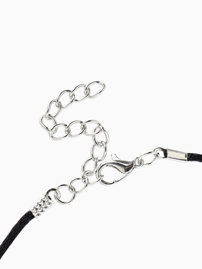 Шнурок нейлоновый d=1.5 мм, 43 см + удлинитель, чёрный