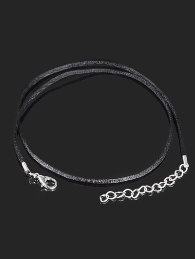 Шнурок нейлоновый d=1.5 мм, 43 см + удлинитель, чёрный