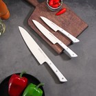 Набор ножей Samura HARAKIRI, 3 шт: лезвие 10 см, 12 см, 20 см, белая рукоять - фото 10837170