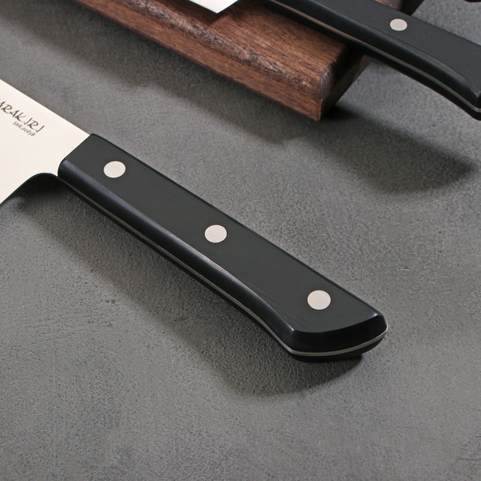 Набор ножей Samura HARAKIRI, 3 шт: лезвие 10 см, 15 см, 20 см, чёрная рукоять - фото 1884839370