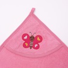 Полотенце с уголком и рукавицей, размер 90х90, цвет розовый, махра, хл100% - Фото 4