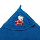 Полотенце с уголком и рукавицей, размер 90х90, цвет синий, махра, хл100% - Фото 2