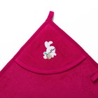 Полотенце с уголком и рукавицей, размер 90х90, цвет темно-розовый, махра, хл100% - Фото 2