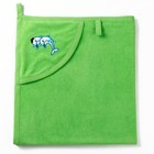 Полотенце с уголком и рукавицей, размер 90х90, цвет зеленый, махра, хл100% - Фото 1