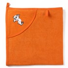 Полотенце с уголком и рукавицей, размер 90х90, цвет оранжевый, махра, хл100% - Фото 1