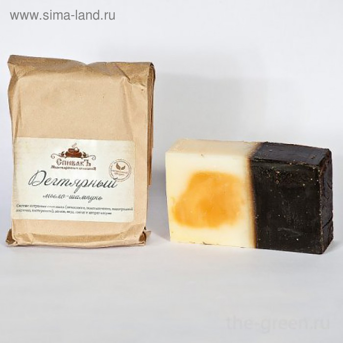 Мыло-шампунь ручной работы СпивакЪ "Дегтярное", 100 г - Фото 1