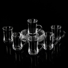 Сервиз чайный из стекла "Изгиб", 12 предметов: 6 чашек 60 мл. 6 блюдец 12,5 см - Фото 1
