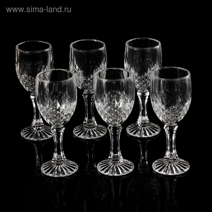 Набор бокалов стеклянных для вина "Венеция", 120 мл, 6 шт - Фото 1