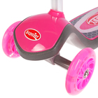 Самокат стальной ZH-1, колеса PU d=110 мм, ABEC 7, свет, цвет серый/розовый - Фото 3