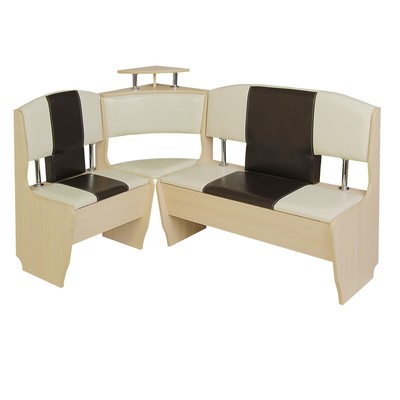 Кухонный уголок София стандарт, 1500х1000х880, Дуб млечный/Кожзам