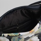 Сумка женская, отдел с перегородкой на молнии, наружный карман, цвет чёрный/бежевый - Фото 5