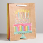 Пакет крафтовый вертикальный «Торт», S 15 × 12 × 5,5 см - Фото 1