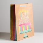 Пакет крафтовый вертикальный «Торт», S 15 × 12 × 5,5 см - Фото 2