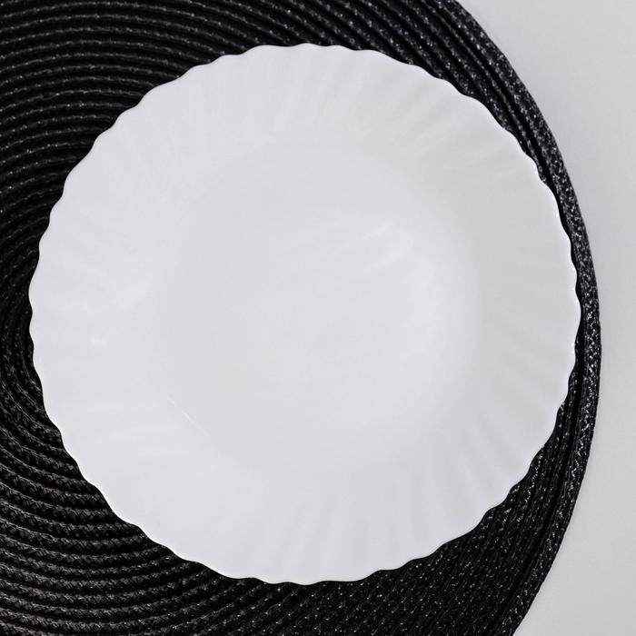 Тарелка десертная Доляна «Дива», d=19 см, стеклокерамика, цвет белый - Фото 1