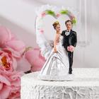Фигурка на торт «Жених и невеста с сердцем», 15 см, МИКС - Фото 1